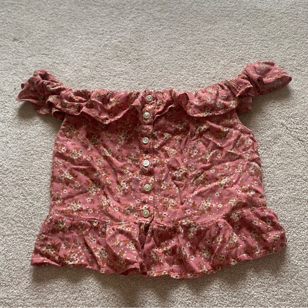American eagle floral pink top